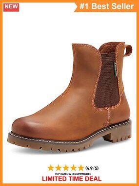 Full-Grain Leather Chelsea Boots Memory Foam Comfort Ankle Boots